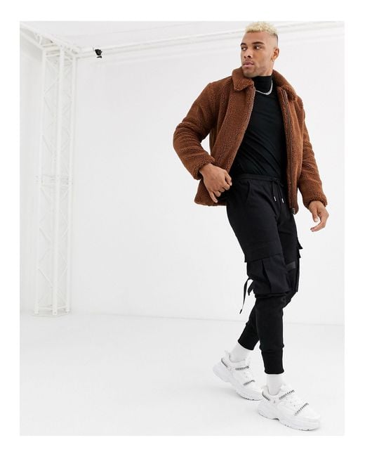 Topman teddy coat cheap