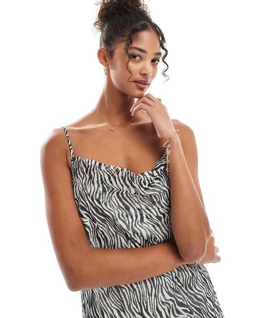 Vero Moda Gray Smilla Cowl Neck Cami Midi Dress