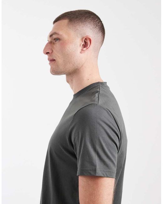 Fred Perry Gray Embroidered Central Logo T-shirt for men