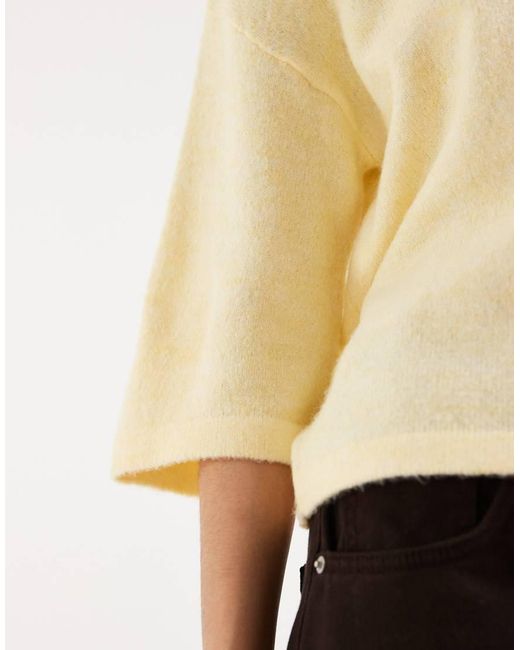 Brave Soul White Short Sleeved Relaxed Fit Knitted Cardigan