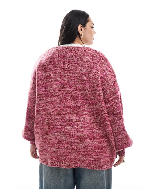 ASOS Red Asos Design Curve Knitted Edge To Edge Cardigan
