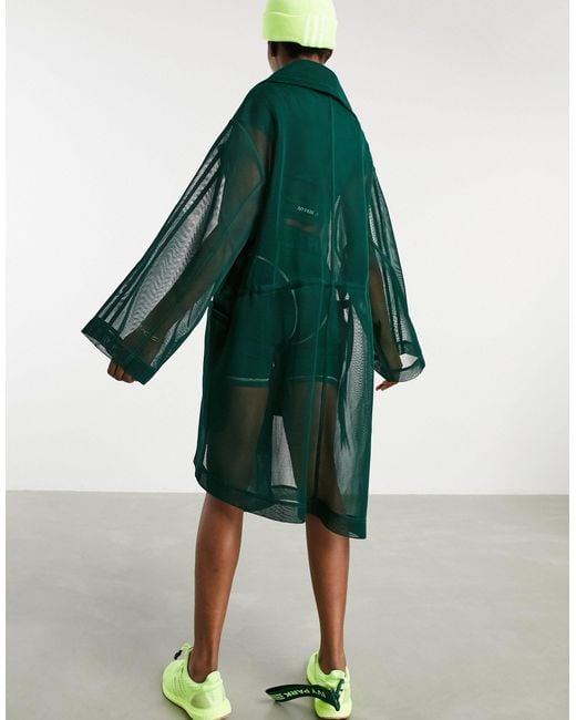 Ivy Park Adidas X Mesh Trench Coat in Green Lyst