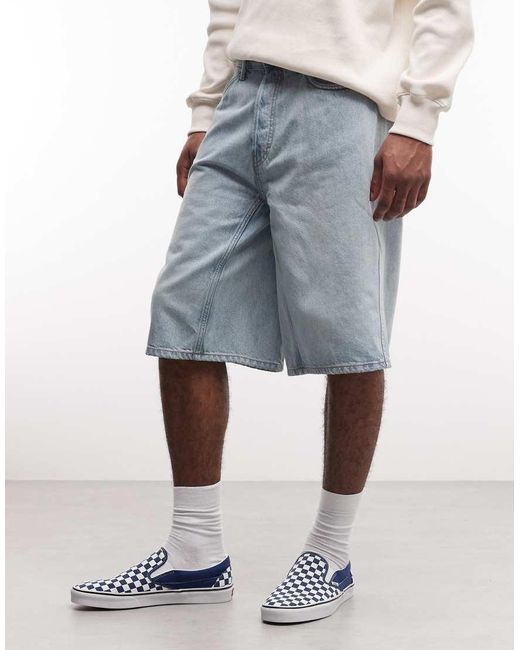 Weekday White Denim Jorts for men