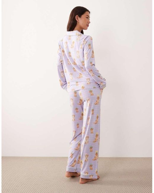 Chelsea Peers Pink Long Button Up Pyjama Set