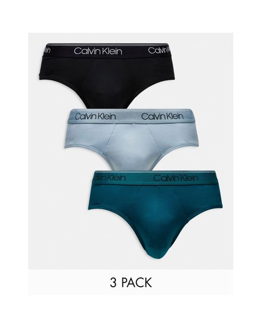 Calvin Klein – 3er-pack slips aus micro-stretch in Blue für Herren