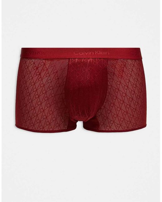 Calvin Klein Red Lace Low Rise Trunk for men