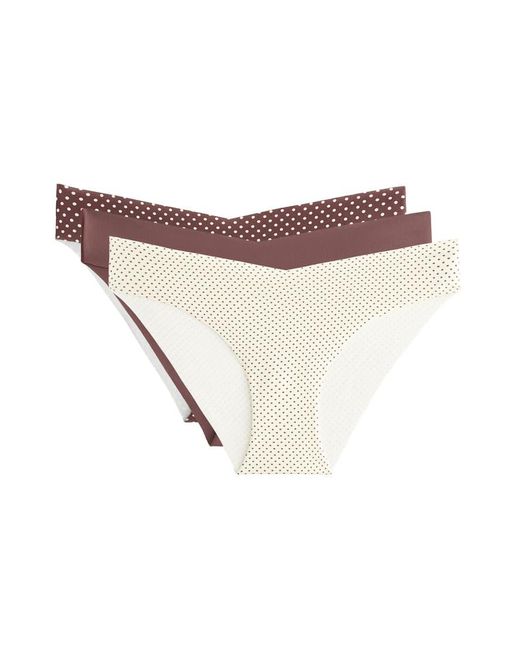 Oysho White 3 Invisible Laser-cut V-cut Polyamide Blend Classic Bikini Briefs