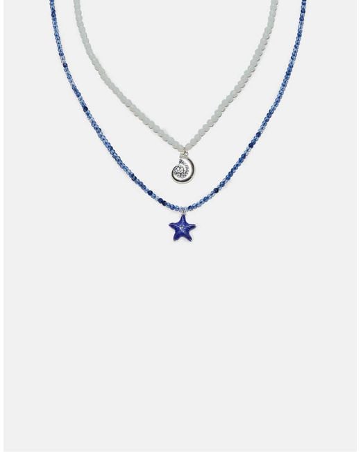 Stradivarius White Set Of Sea Bead Necklaces
