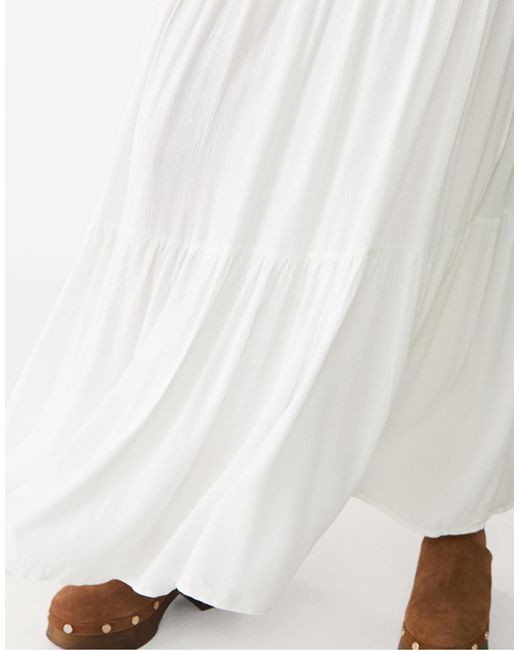 Stradivarius White Petite – boho-midirock