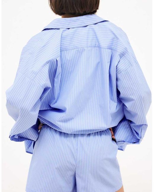 NA-KD Blue Elastic Waist Cotton Shorts