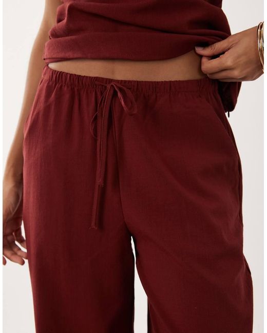 Mango Red Riga Relaxed Trouser Co-ord