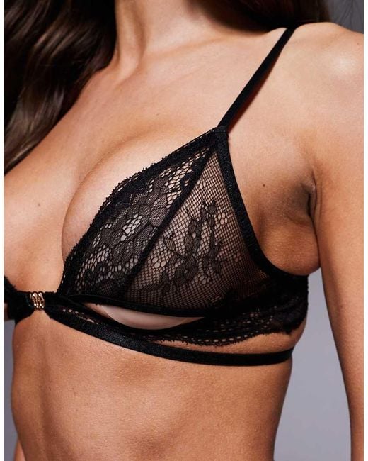 ASOS Brown Dani Strappy Cut Out Triangle Bralet With Hardware Detail