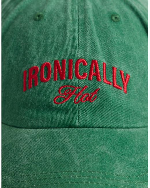 ASOS Green Slogan Cap