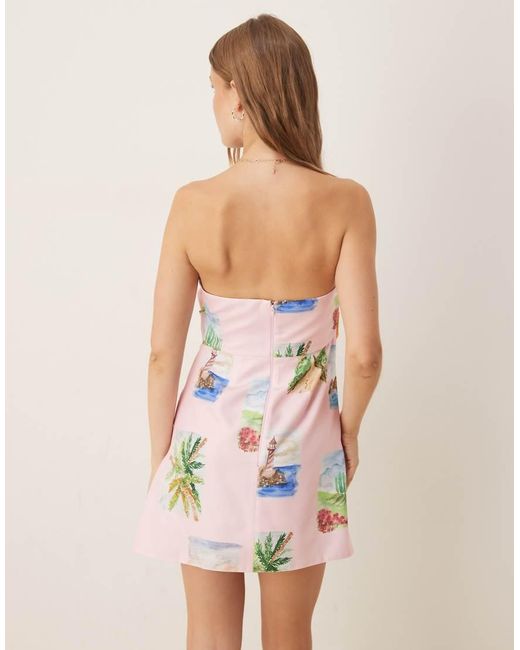 ASOS White Manipulated Bandeau Mini Dress