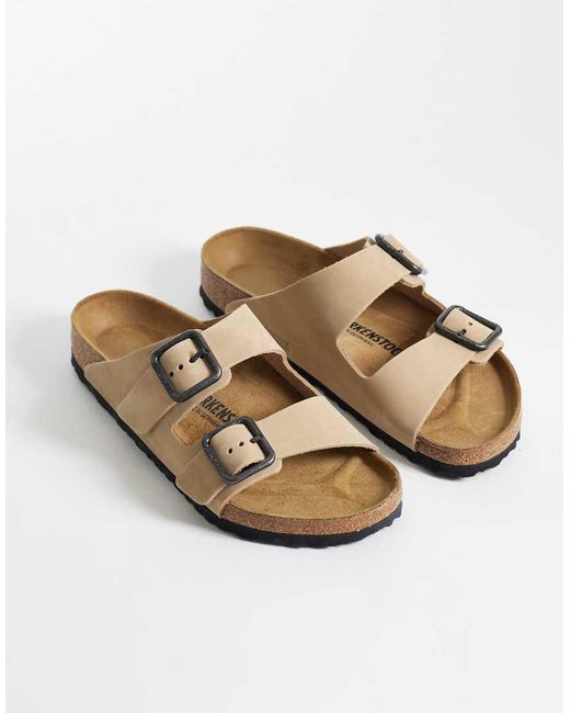 Birkenstock Natural Arizona Leather Sandals for men