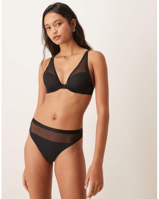 Calvin Klein Black Shapewear Mesh Push Up Plunge Bra