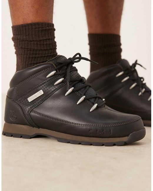 Stivali Medi Stringati Neri, Grano E Marrone Scuro di Timberland in Black da Uomo