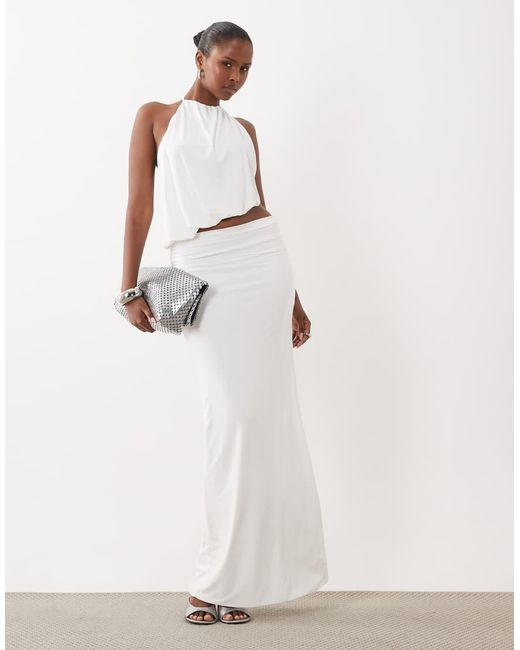 Missy Empire White Missy Empire Slinky Halterneck Bubble Top
