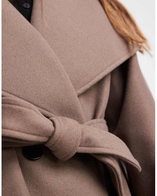 Vero Moda Brown Funnel Neck Belted Short Formal Jacket