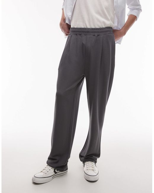 Topman Gray Premium Straight Fit Twill jogger for men