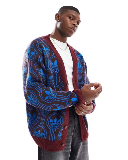 adidas Originals 70S Trefoil Cardigan in Blue for Men Lyst UK