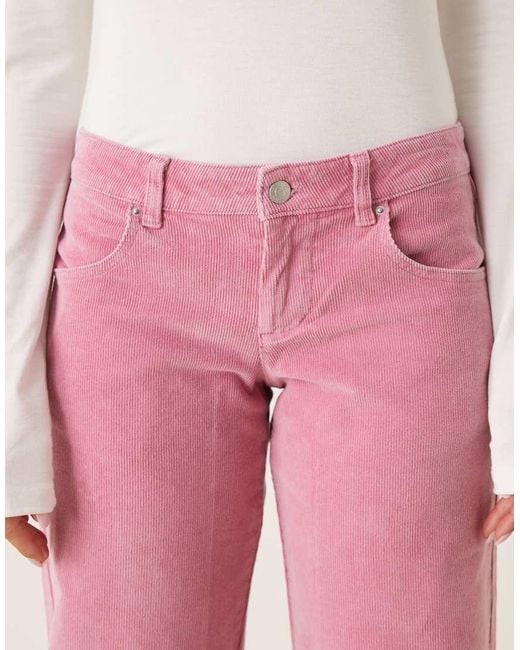 Cotton On Pink Low Rise Straight Cord Pant
