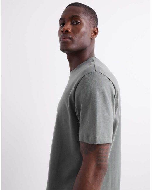 ASOS Gray Heavyweight T-shirt With Crew Neck for men