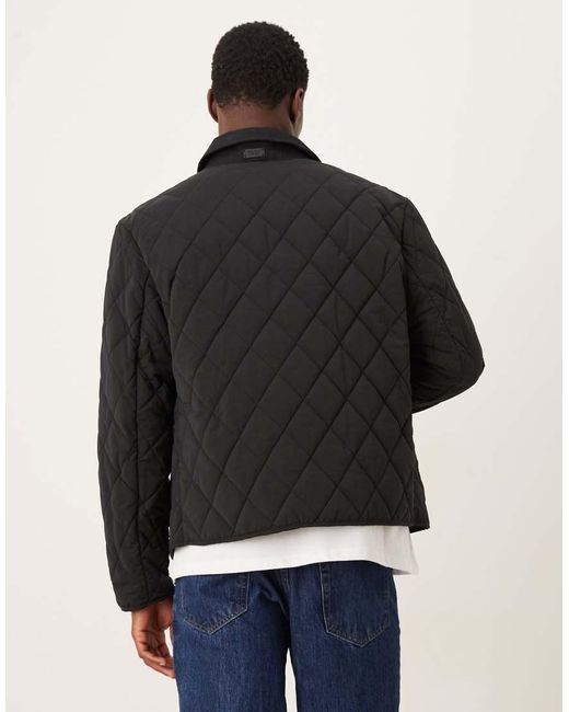 Mango Blue Quilted Jacket for men