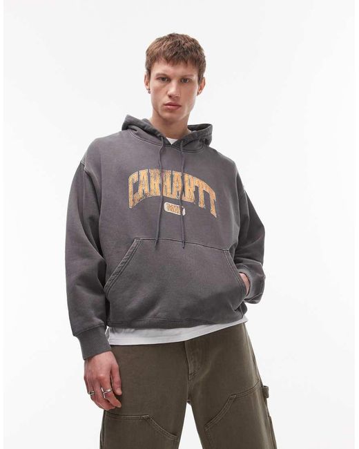 Sudadera Lavado Con Capucha Y Estampado Gráfico De Biblioteca De Carhartt de hombre de color Gray