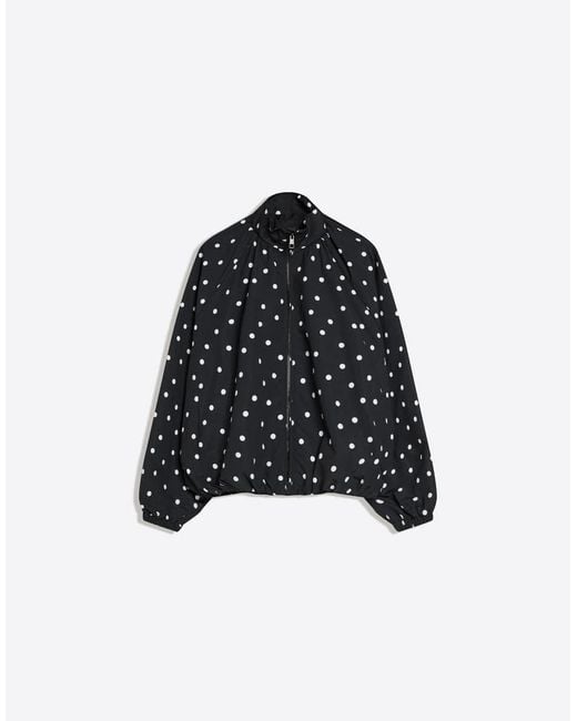 Bershka Black Oversize Polka Dot Jacket