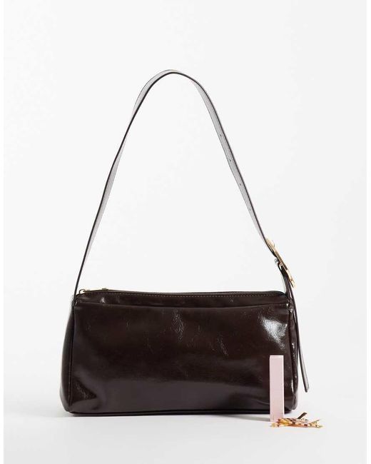 Vero Moda Black Square Shoulder Bag With Gold Hardware