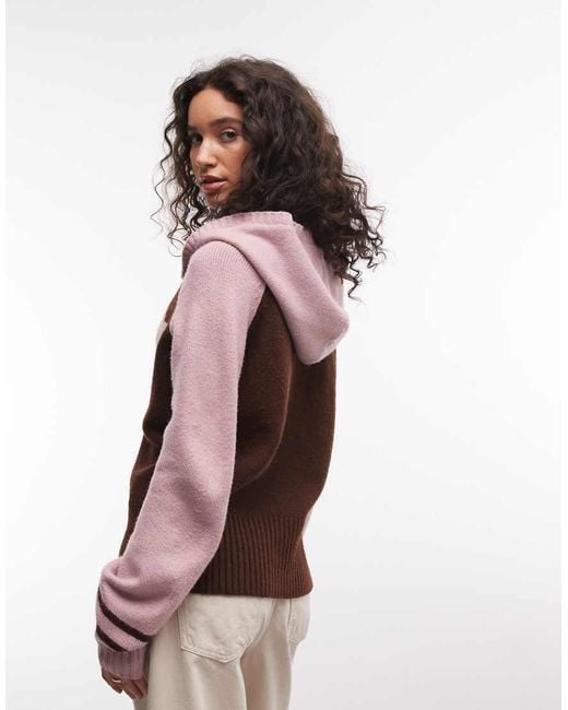 Daisy Street Brown Fitted Zip Down Cardigan With Star Graphic