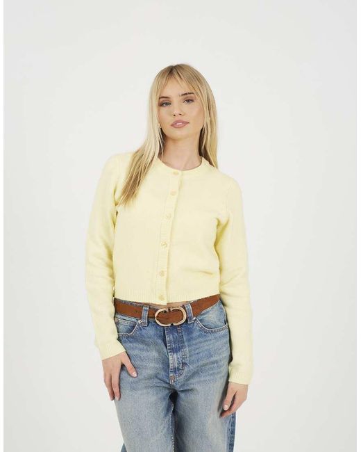 Brave Soul Natural Soft Touch Crew Neck Cardigan