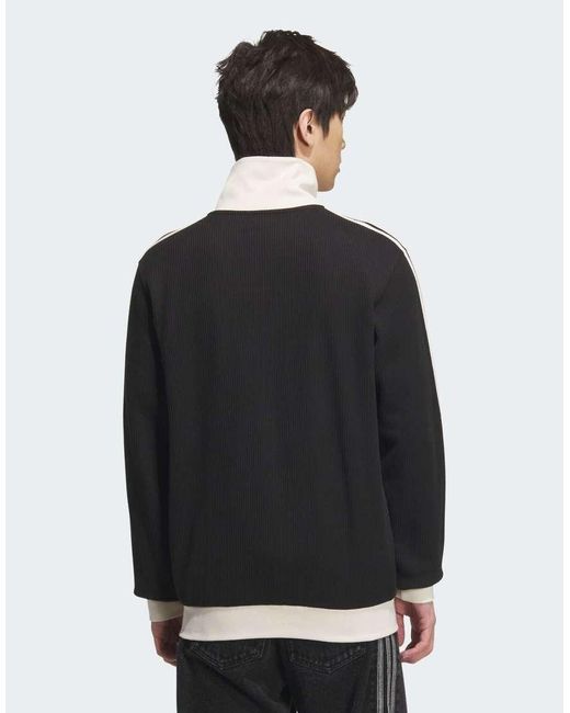 Giacca Sportiva Stile Basketball Nera Lavorata A Nido D'Ape di Adidas Originals in Black da Uomo