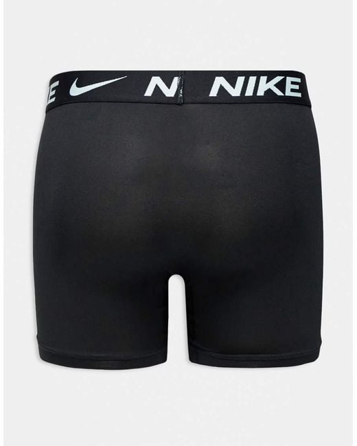 Nike Black Essential Microfibre 3 Pack Of Boxer Briefs for men