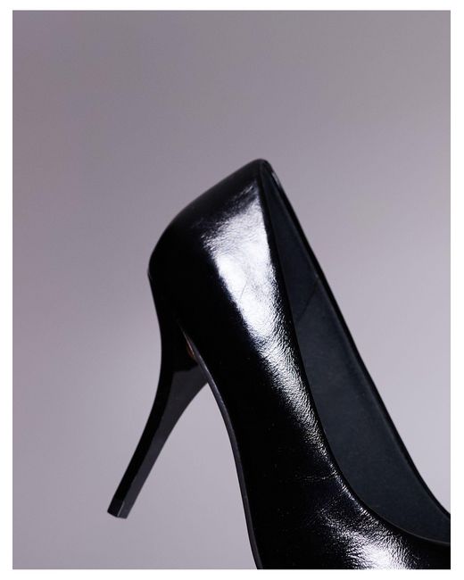 ASOS Gray Presley Square Toe High Heeled Court Shoes