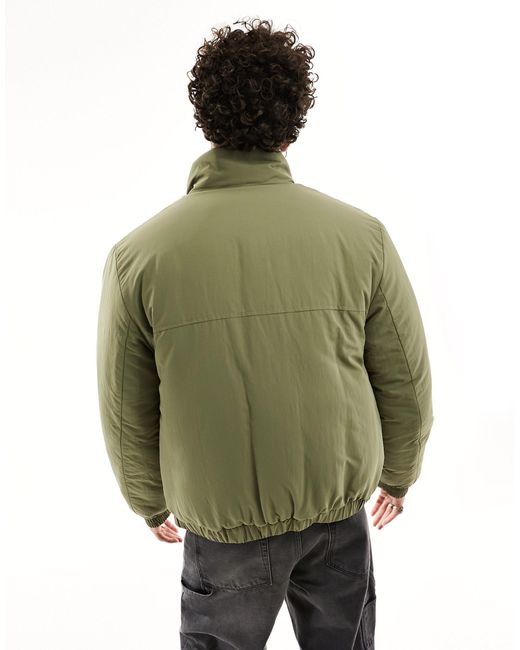 ASOS Green Oversized Puffer Bomber Jacket for men
