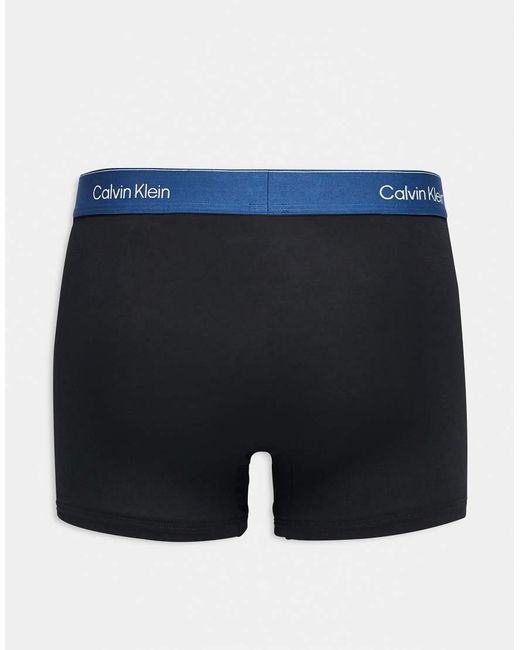 Calvin Klein Black Icon Cotton Stretch 3 Pack Relaxed Trunks for men