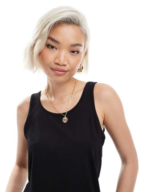 Top De Tirantes De Corte Suelto De ONLY de color Black