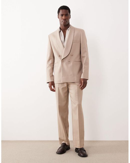 ASOS Natural Regular Tuxedo Jacket for men