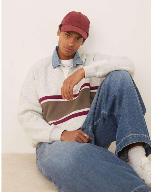 Top Felpato Con Motivo Sul Retro di Abercrombie & Fitch in Natural da Uomo