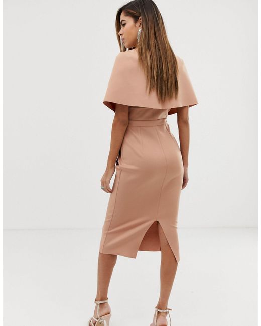 structured plunge kimono midi dress with peplum