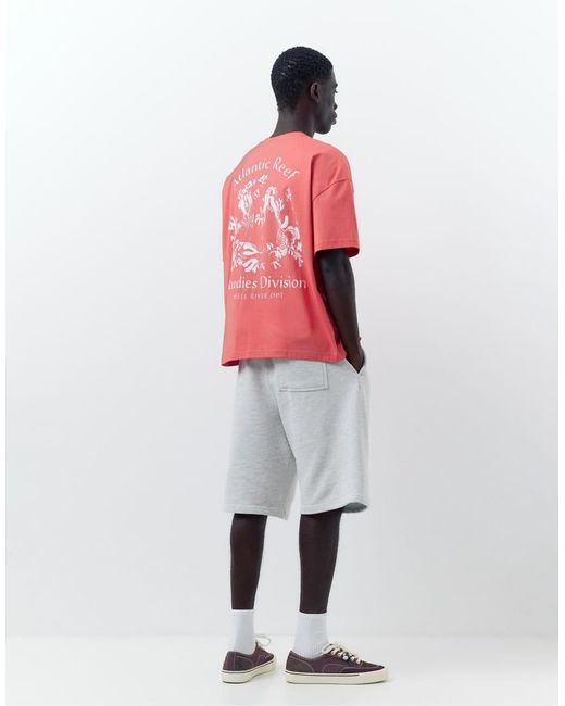Pull&Bear Red Atlantic Reef T-shirt for men