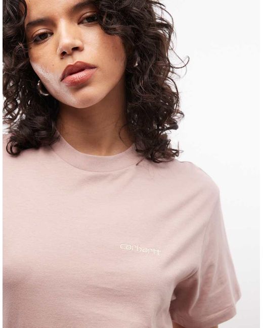 Carhartt Pink Embroidered Script T-shirt