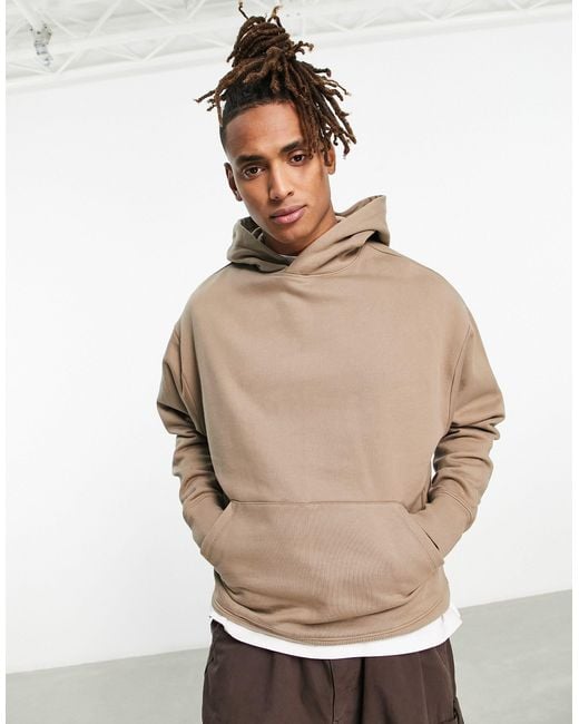  ASOS Heavyweight Oversized Hoodie in Natural for Men | Lyst