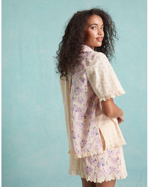 Miss Selfridge Multicolor – bluse aus materialmix mit patchwork-design, kombiteil