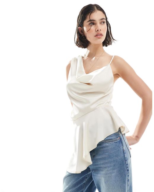 ASOS White Asymmetric Satin Cami