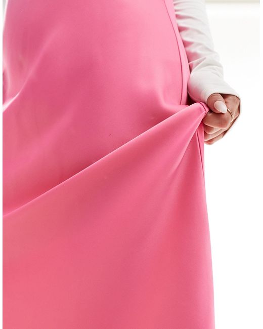 Y.A.S Pink Satin Maxi Skirt
