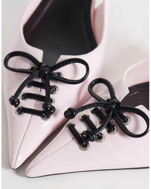 ASOS White Spirit Lace Up Kitten Heels
