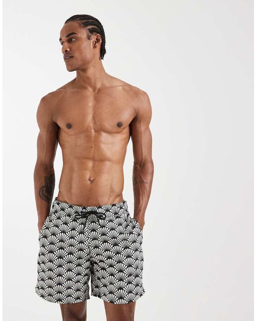 Blend White Retro Style Swim Shorts for men